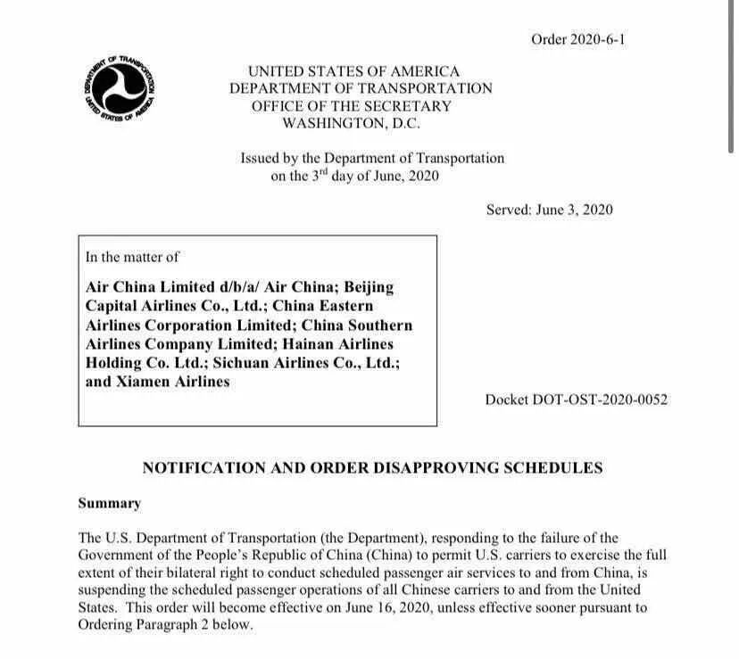 美国宣布暂停所有中国客运航班，留美人士怎么回国？