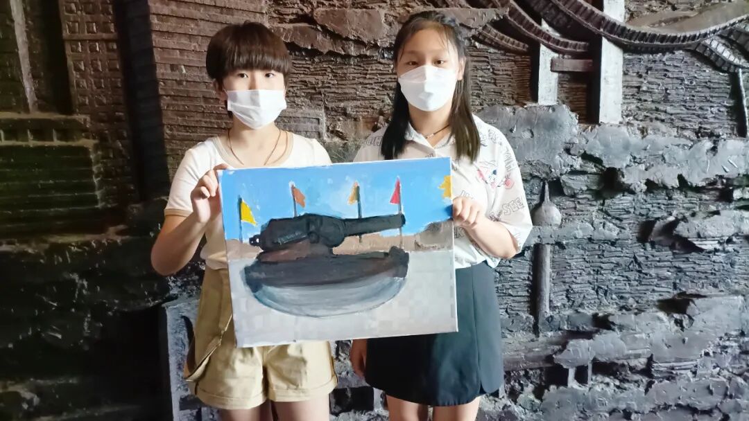 滨城少年夏日集结大沽口炮台探秘大沽口与文物对画研学写生夏令营圆满