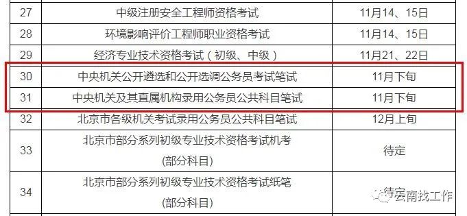 定了 21年国考11月下旬笔试 云南找工作 二十次幂