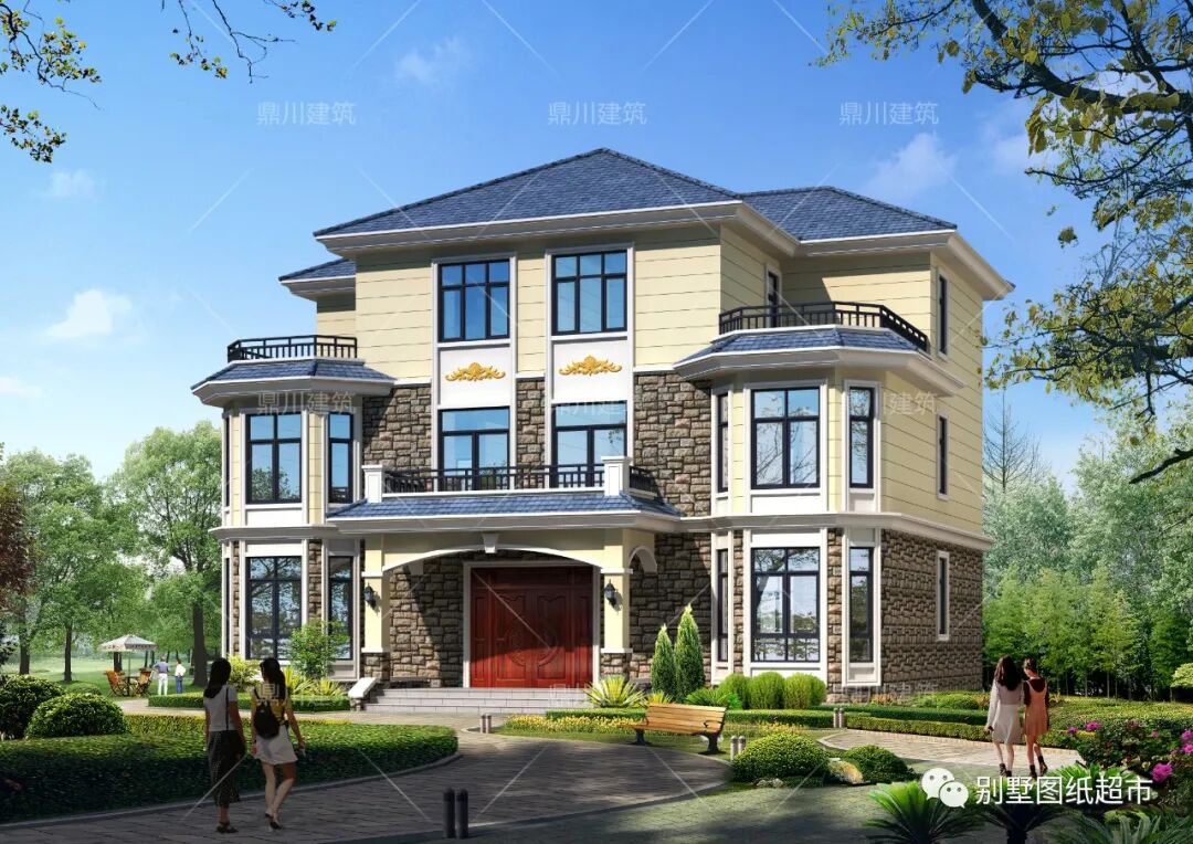 15套兄弟双拼别墅外观对称大气布局实用节约建房成本更气派