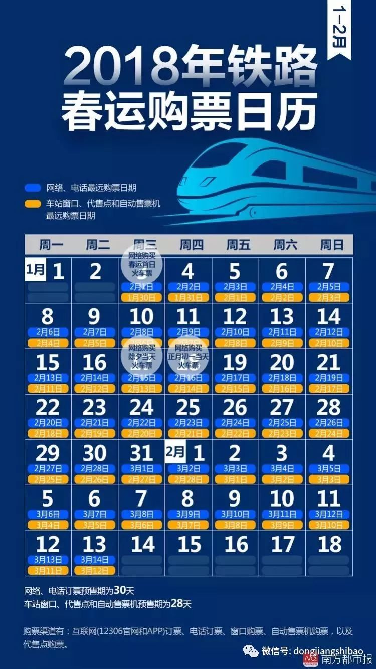 2018第一要事!春運火車票馬上開搶,搶票日曆拿好不謝