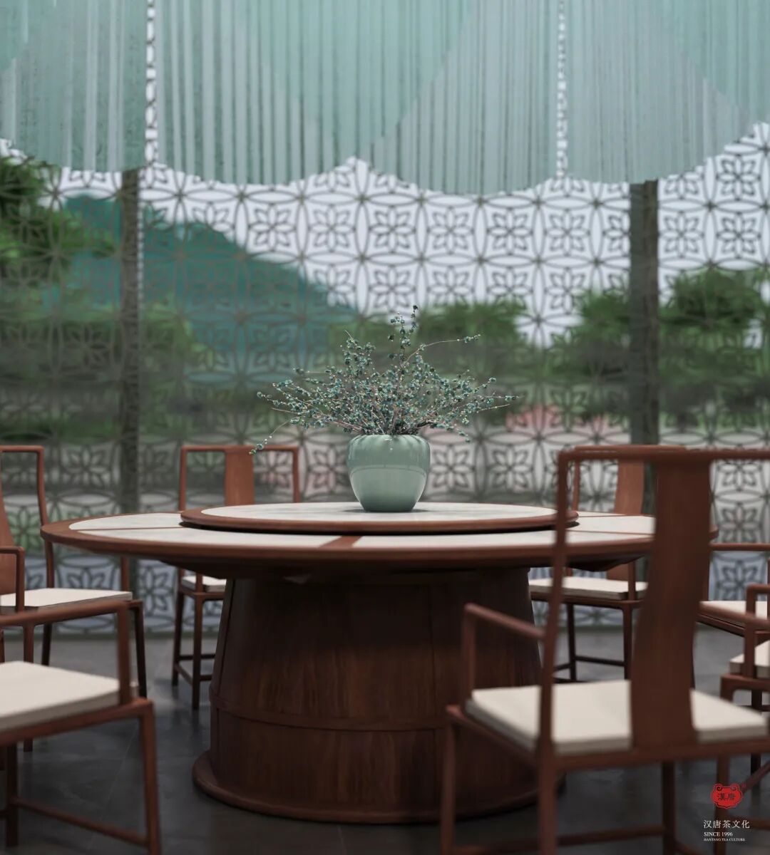 花园餐厅 | 以黑胡桃诠释工笔花鸟里的婉约审美插图8