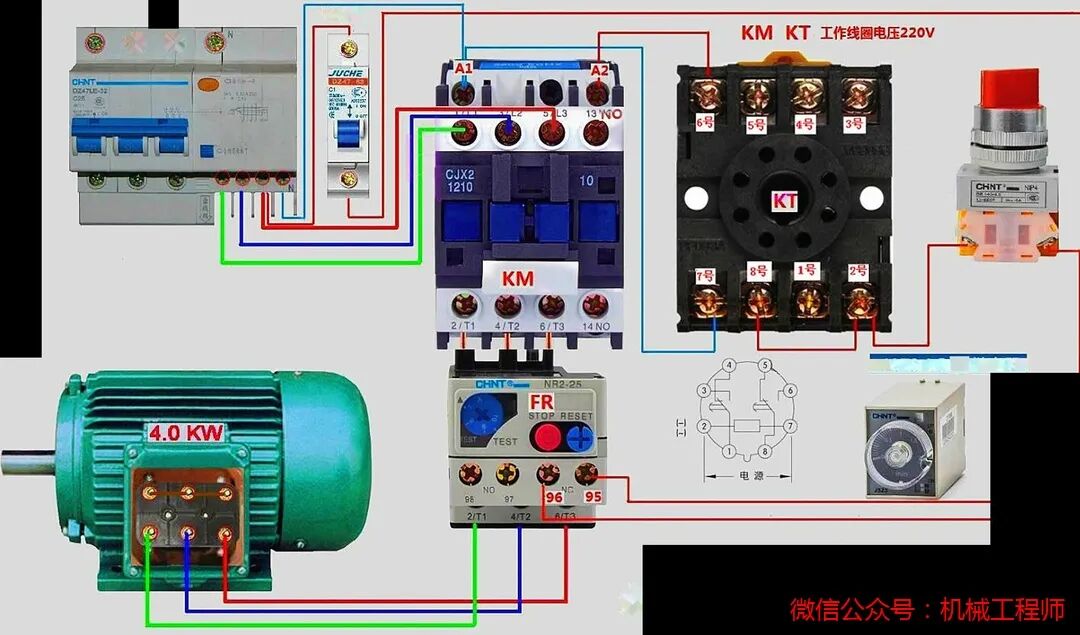 【电气知识】112例电气实物接线高清彩图，一看就懂，简单直观！的图17