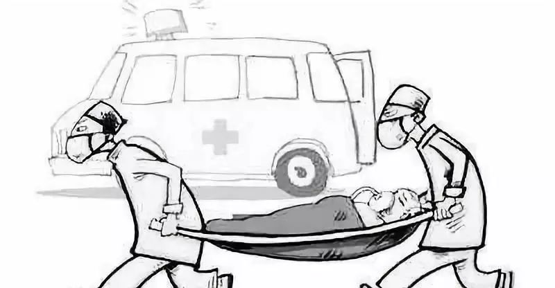 救护车救人漫画图片