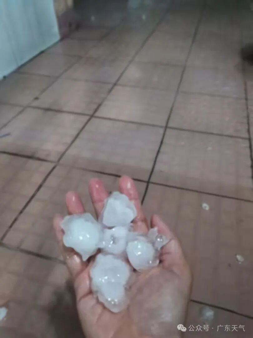 （3日潮州北部出现冰雹，其中三饶镇冰雹直径达4cm）