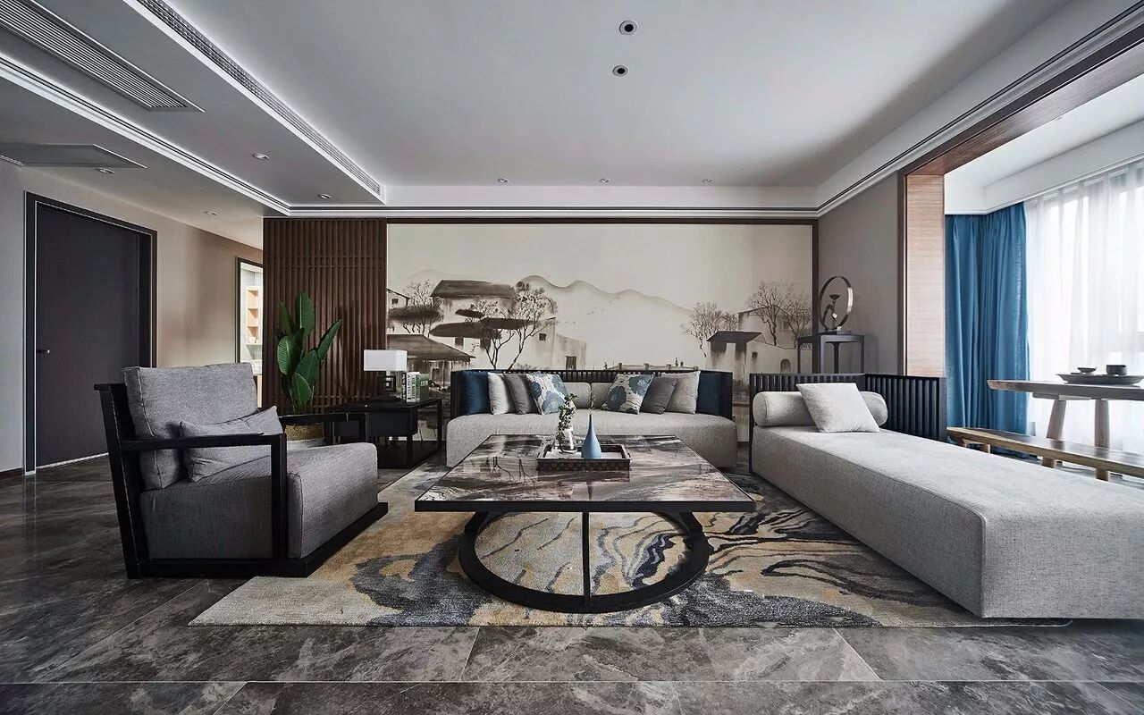 沙发背景墙，最美不过新中式