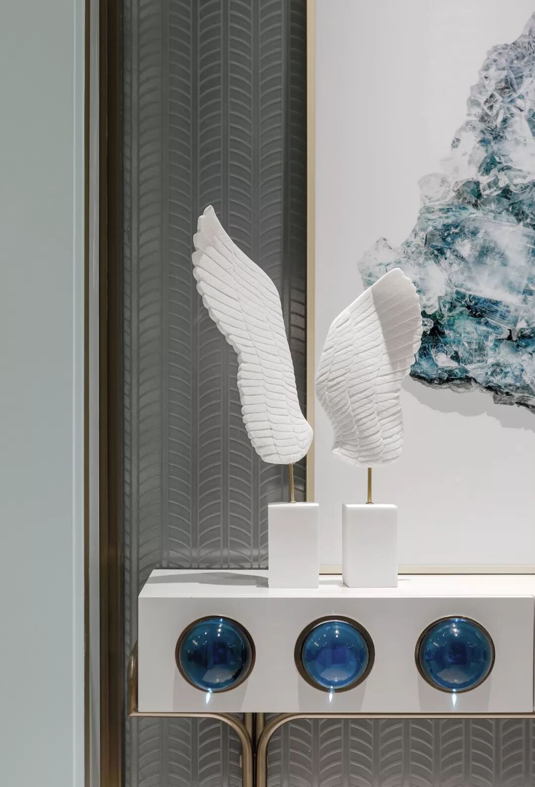 太原市96平蒂芙尼蓝中式装饰效果图