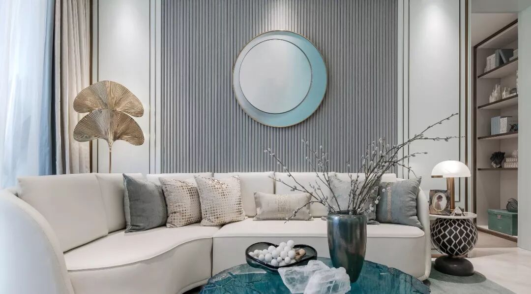 太原市96平蒂芙尼蓝中式装饰效果图