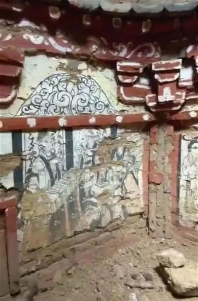 石家庄一村民挖出绘满精美壁画的古墓，官方：已保护并进行考古，朝代待认定