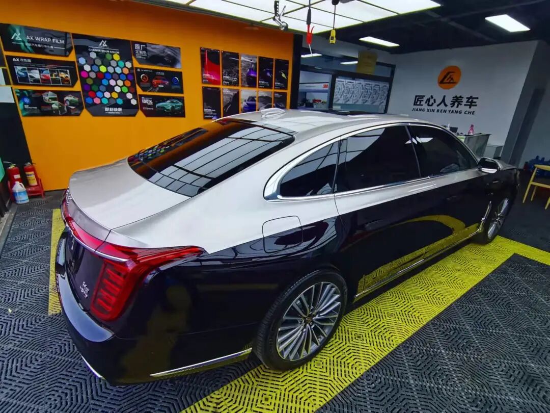 改色案例鉴赏:气势如虹的红旗h9,"香槟金"双拼色-爱卡汽车爱咖号