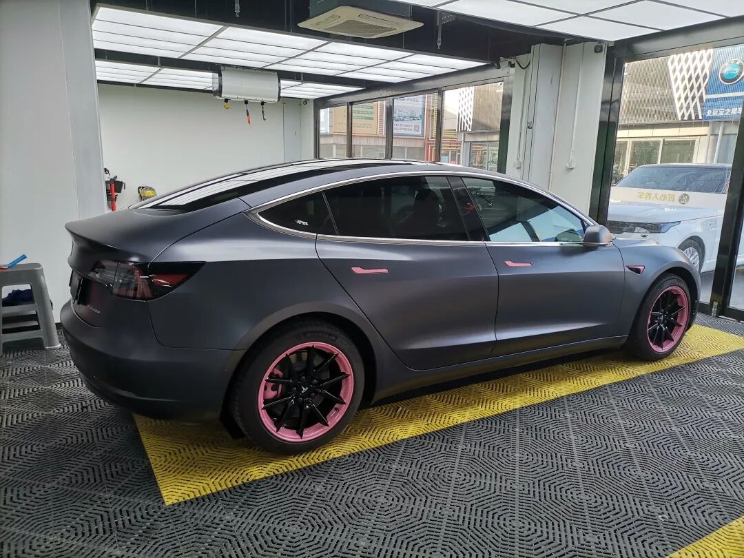 改色案例鉴赏特斯拉model3山灰贴膜改色