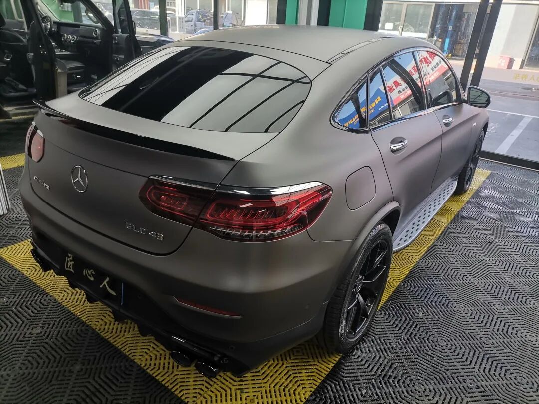 改色案例鉴赏奔驰glc43amg山灰哑光灰贴膜改色