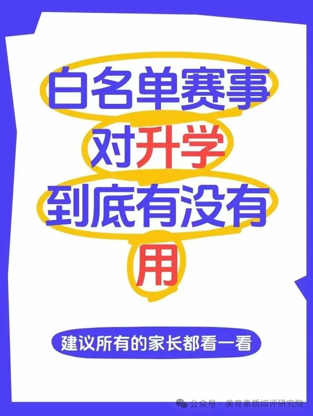 白名单赛事对升学到底有没有用，建议家长都看看