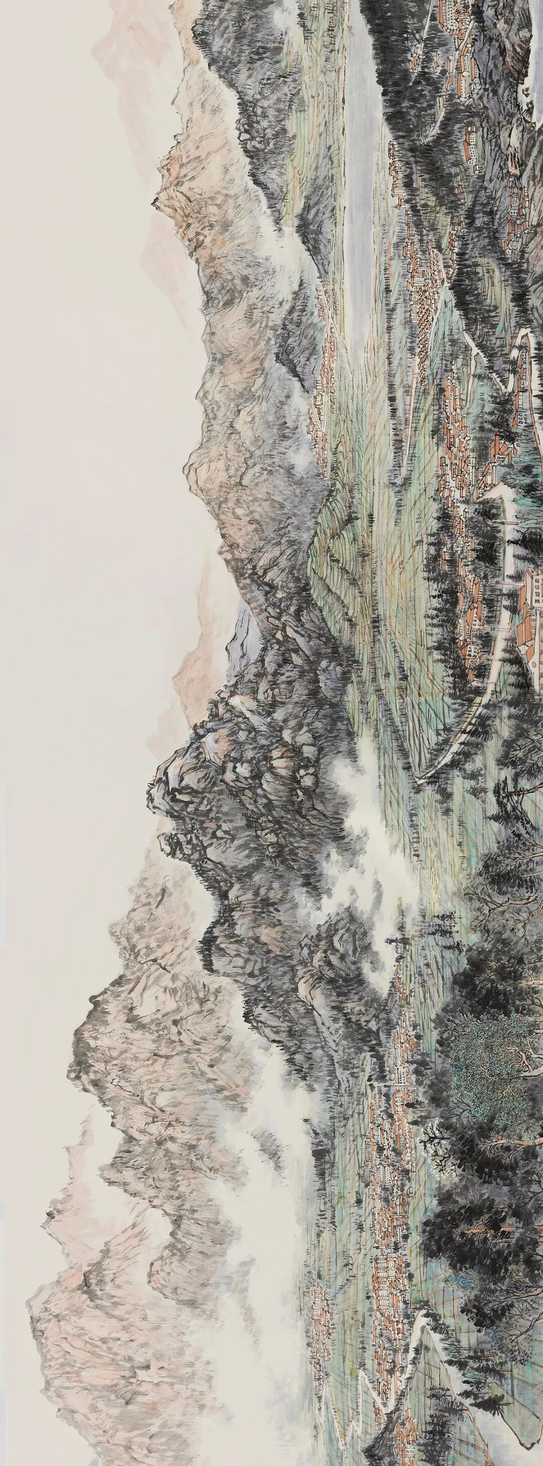 大石艺术季崂山百米国画长卷展启幕