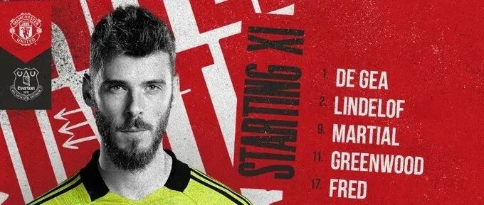 曼联VS埃弗顿首发阵容