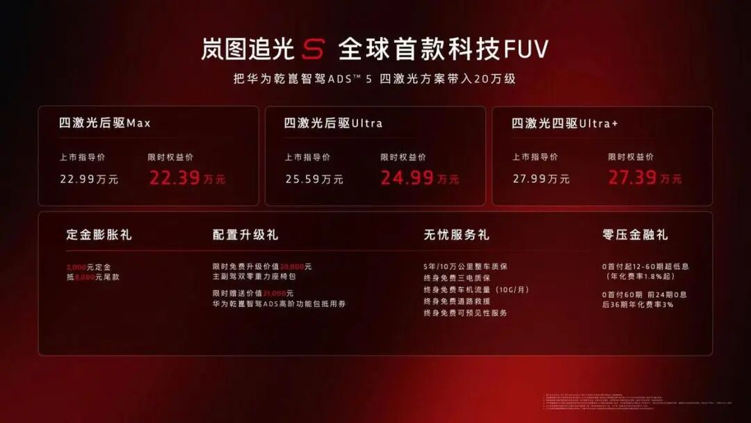 全球首款科技FUV岚图追光S上市，限时22.39万起