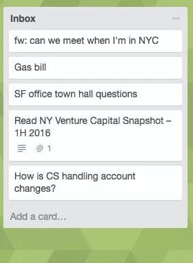  Trello 的“收件箱”