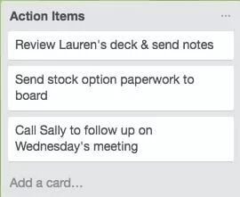  Action Items  清单