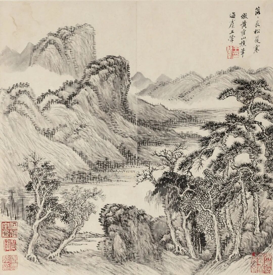 王翬古澗寒煙図（原寸大）水墨画 清中国二玄社