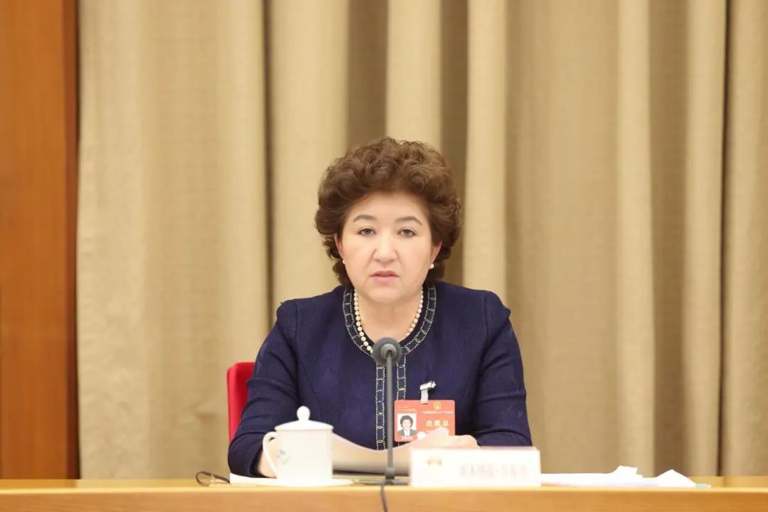 全国人大代表,新疆维吾尔自治区人大常委会党组书记、主任祖木热提·吾布力。崔志坚摄