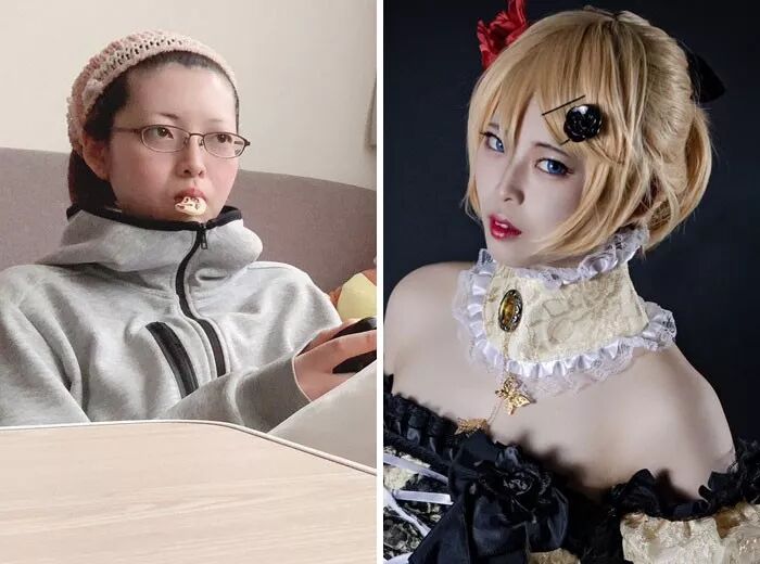 岛国一群coser放出自己照片和真实样子的对比，高手，这是高手....（组图） - 16