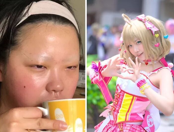 岛国一群coser放出自己照片和真实样子的对比，高手，这是高手....（组图） - 2