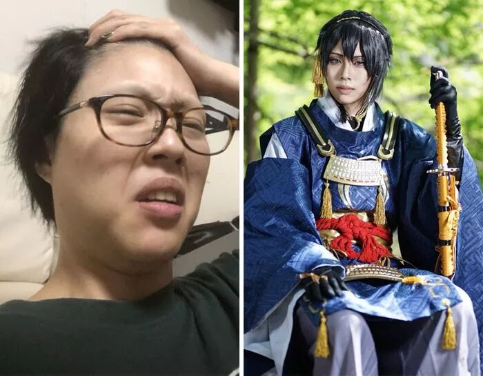 岛国一群coser放出自己照片和真实样子的对比，高手，这是高手....（组图） - 1