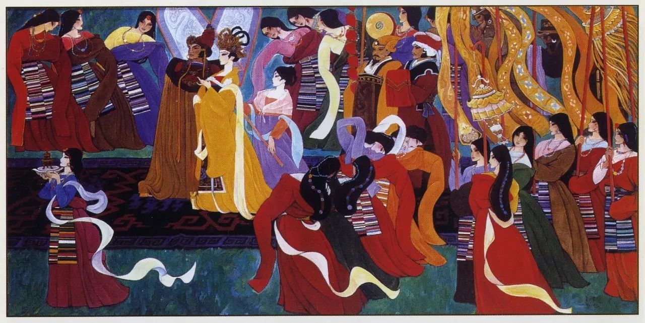 李化吉《文成公主》(190×380 cm)1963年