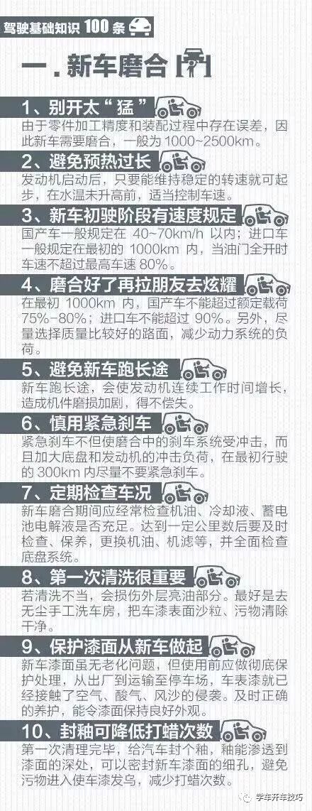 最全面汽车驾驶基础知识，有车一族的用车手册，强烈建议收藏转发