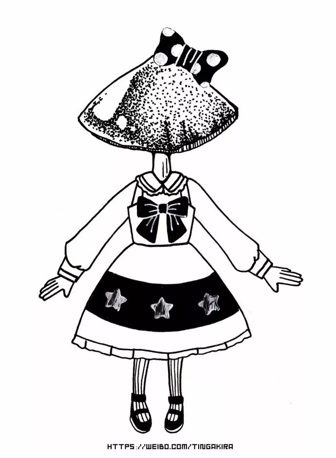 手帳素材丨 ​穿洋裝的蘑菇女孩 親子 第5張