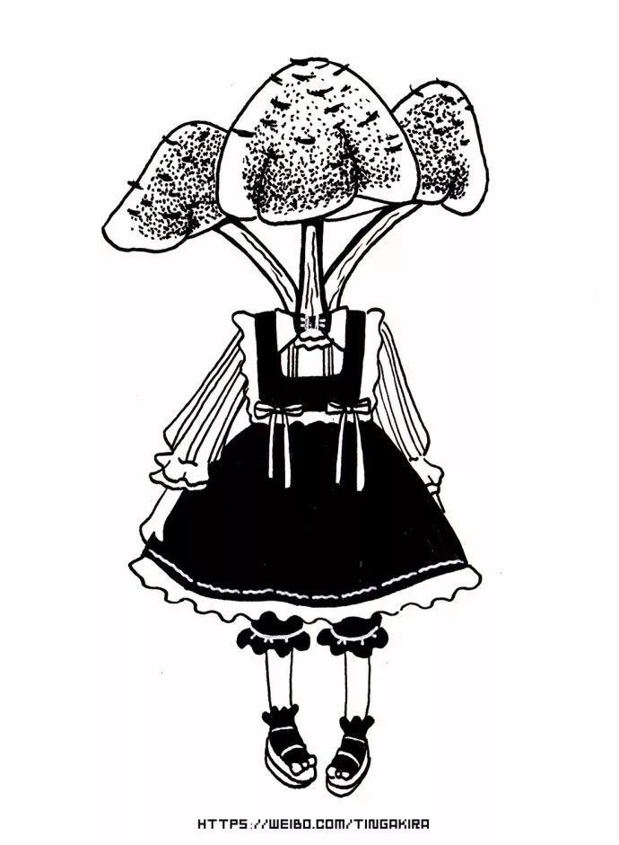 手帳素材丨 ​穿洋裝的蘑菇女孩 親子 第6張