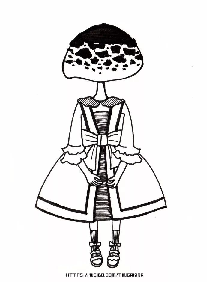 手帳素材丨 ​穿洋裝的蘑菇女孩 親子 第10張