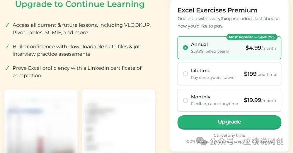 Excel在线练习订阅站 独立开发者靠即时反馈月入数千美元