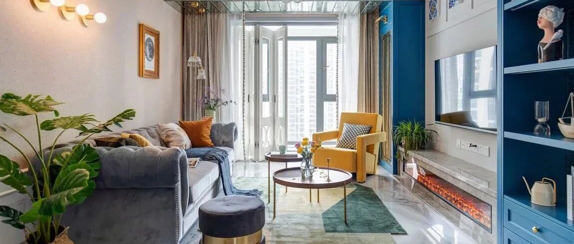 90㎡小户型混搭风，缤纷多彩的空间，活出情趣浪漫的体验