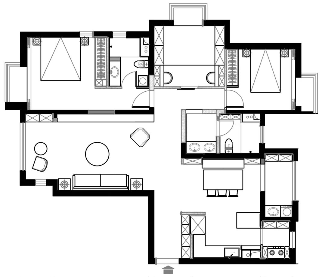 143平的簡約風三房，餐廚結合，客廳外還有個娛樂區 家居 第2張