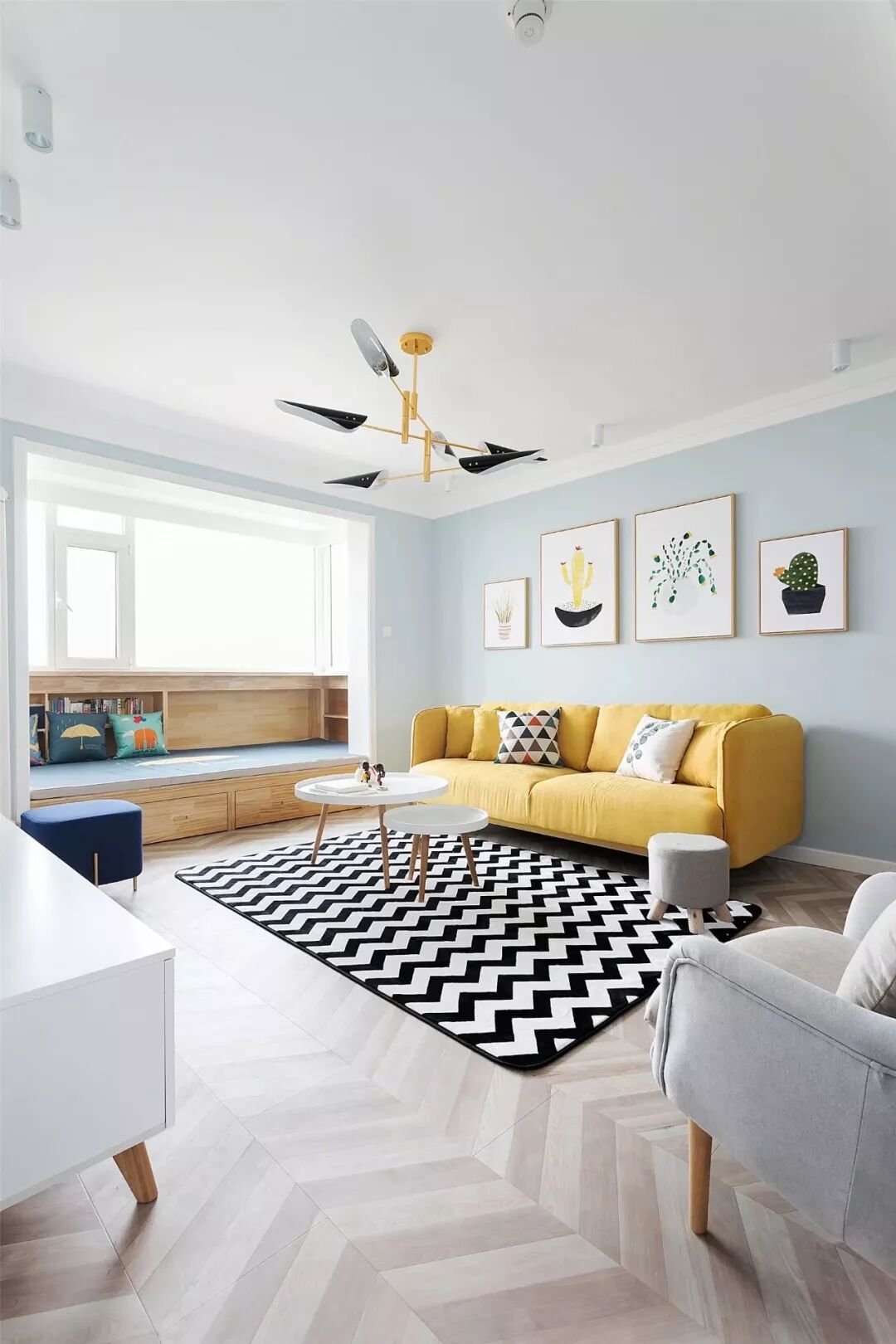 76㎡清新北欧三房，阳台打造榻榻米，实用又漂亮！