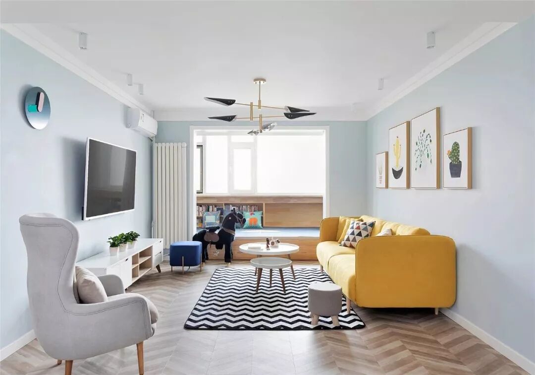 76㎡清新北欧三房，阳台打造榻榻米，实用又漂亮！