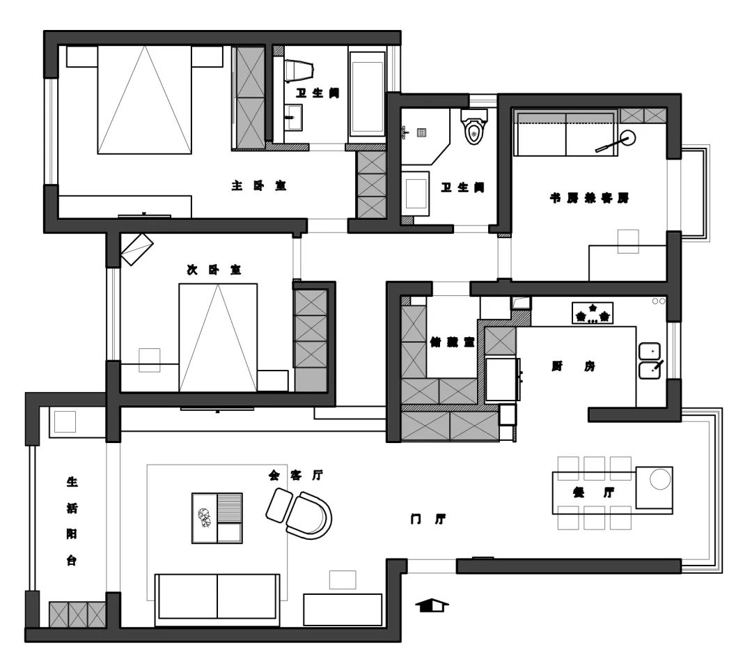 125平的極簡原木風三居室，簡單舒適而又自然的家 家居 第2張