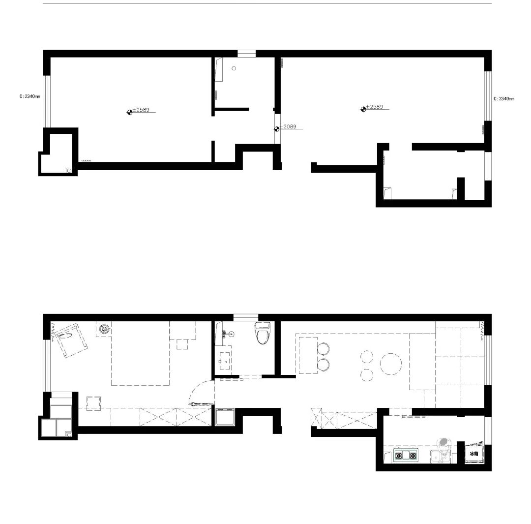 51㎡现代黑白灰，不分客厅与餐厅，这样布置真有趣