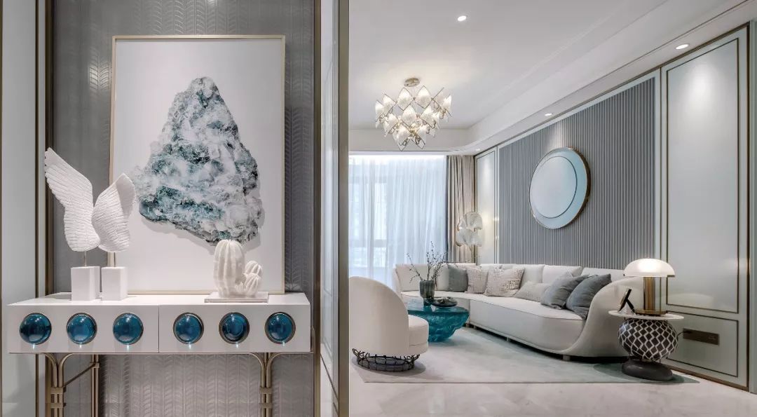 96㎡現代簡約三房室，清新優雅Tiffany藍裝飾也太漂亮了 家居 第4張