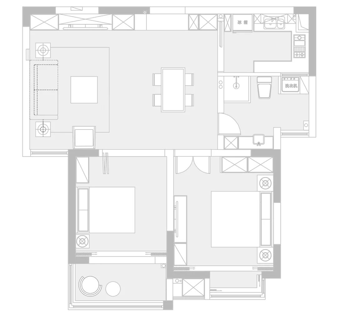 88平二房室設計，現代大氣又實用~ 家居 第3張