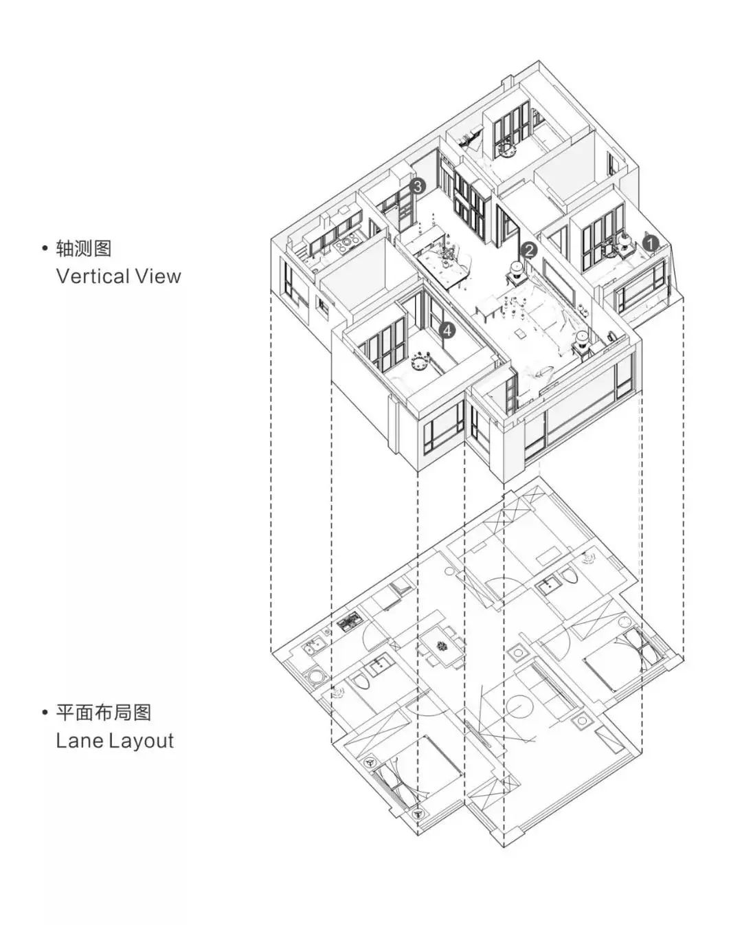 120平的美式輕奢風三房室，銅質金屬帶來更優雅的感覺 家居 第2張