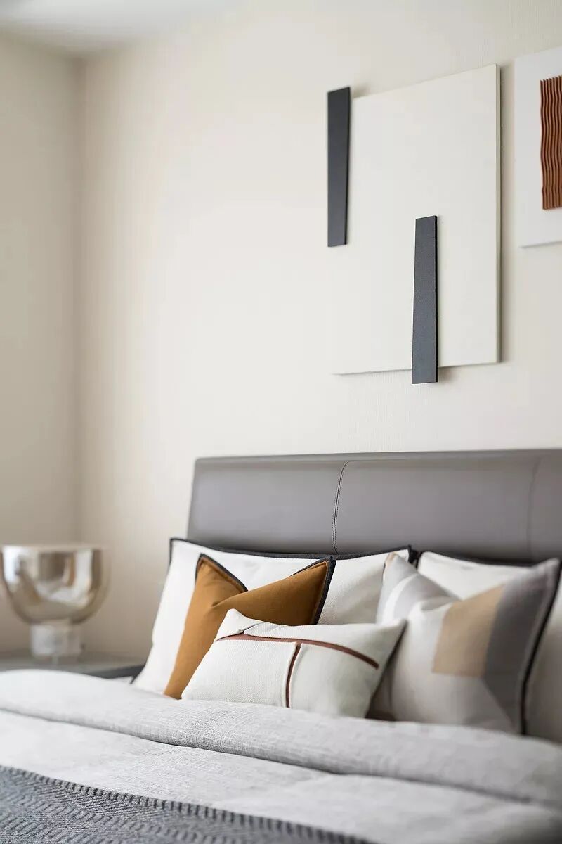 104㎡现代简约，淡雅舒适空间，点缀活泼的配色！