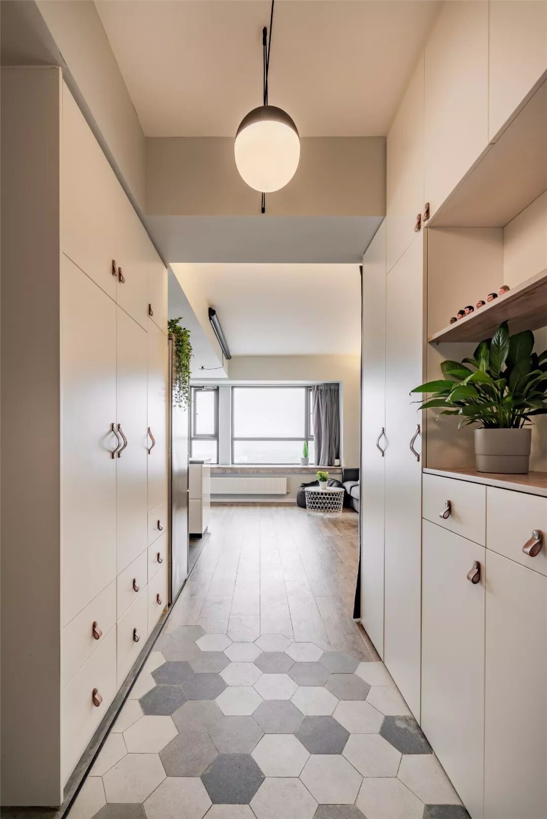 76㎡北欧，小户型横厅没电视墙，这样设计实用漂亮！