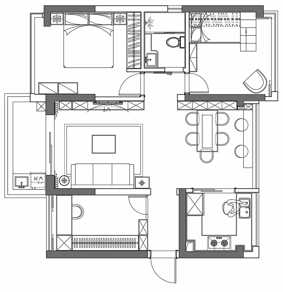 閨蜜家的107平的現代簡約風三居室，黑白灰的配色就是不錯看 家居 第2張