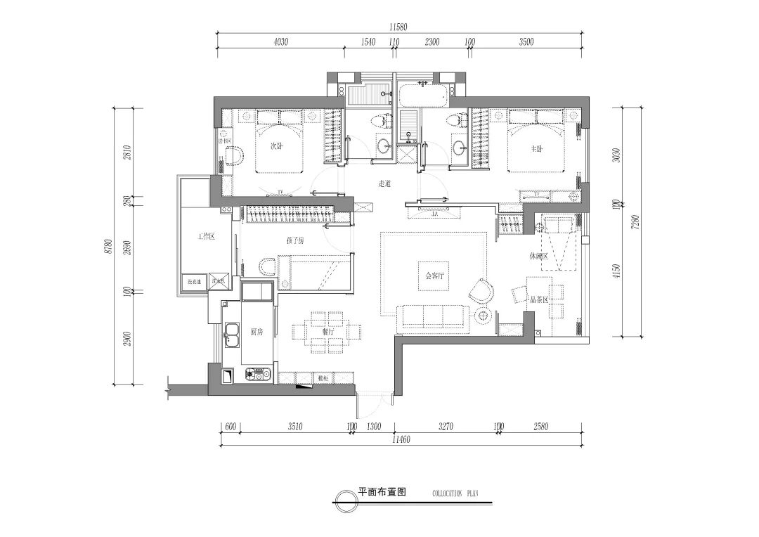 110平的現代風三房室，極簡時尚的黑白灰設計 家居 第2張