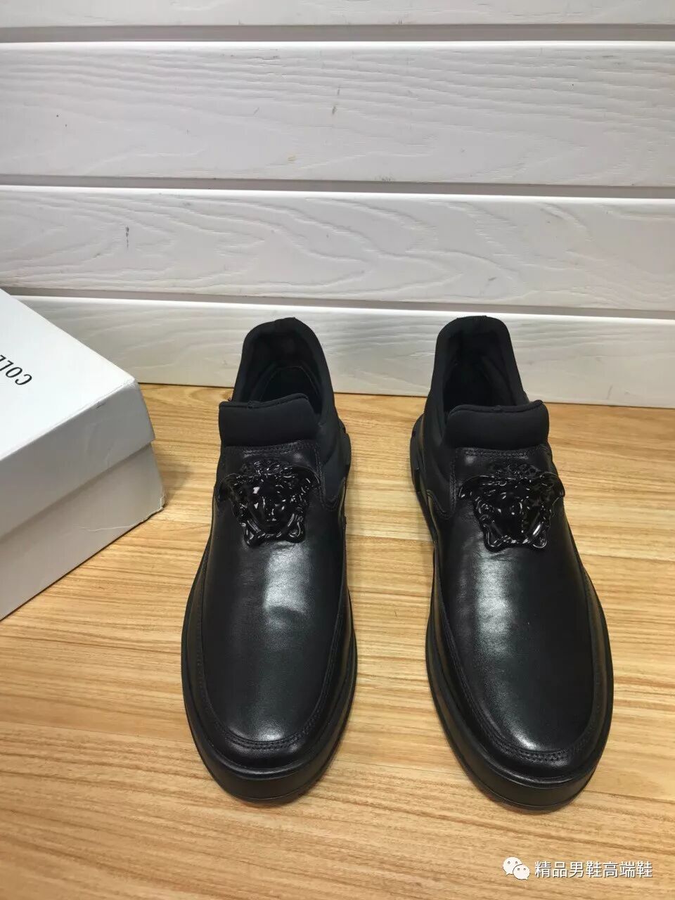 范思哲秋冬男鞋 高帮皮鞋 短靴 时尚懒人套筒休闲款 瓦萨驰 新款2017