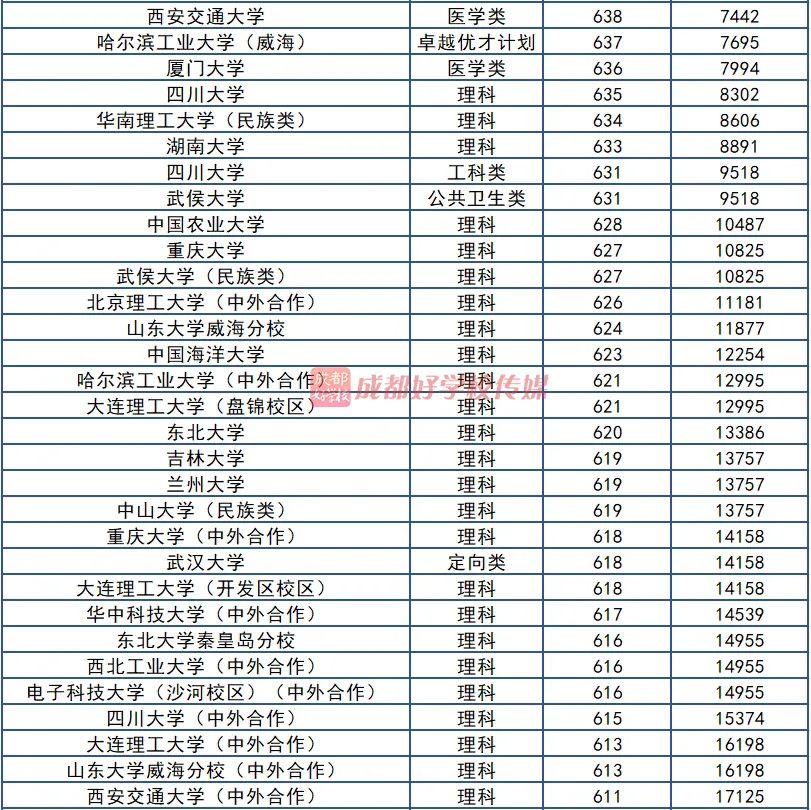 2024年电子科技大学成都学院录取分数线(2024各省份录取分数线及位次排名)_成都科技大学高考分数线_成都科学技术大学分数线