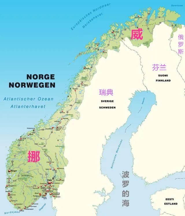 挪威位置地理位置图片