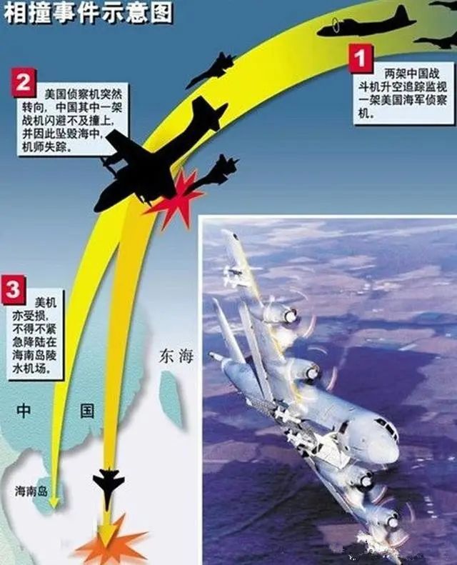 2001年4月1日,美國ep-3偵察機在中國海南上空偵查,擅自進入中國領空